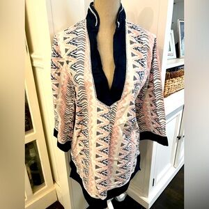 Sea Lily Tunic Size L pink navy white - Bermuda, coastal, Preppy, Lily Pulitzer